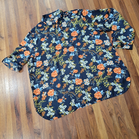 Simply Emma Button front Easy Care Floral Top Size 2X Officecore Business - Picture 1 of 8